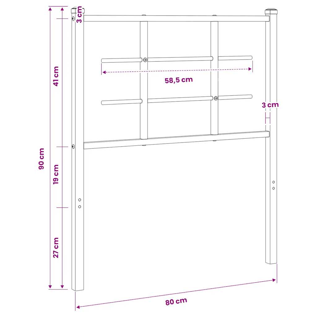 Ersatz-Kopfteil Metall Weiß 100 cm