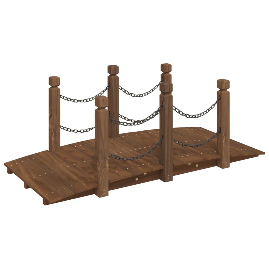 Gartenbrücke mit Geländer 150x67x56 cm Massivholz Fichte