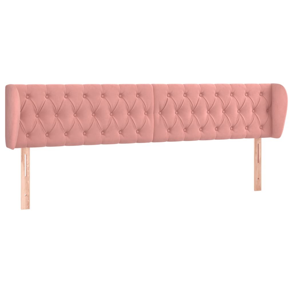 Kopfteil mit Ohren Dunkelblau 93x23x78/88 cm Samt