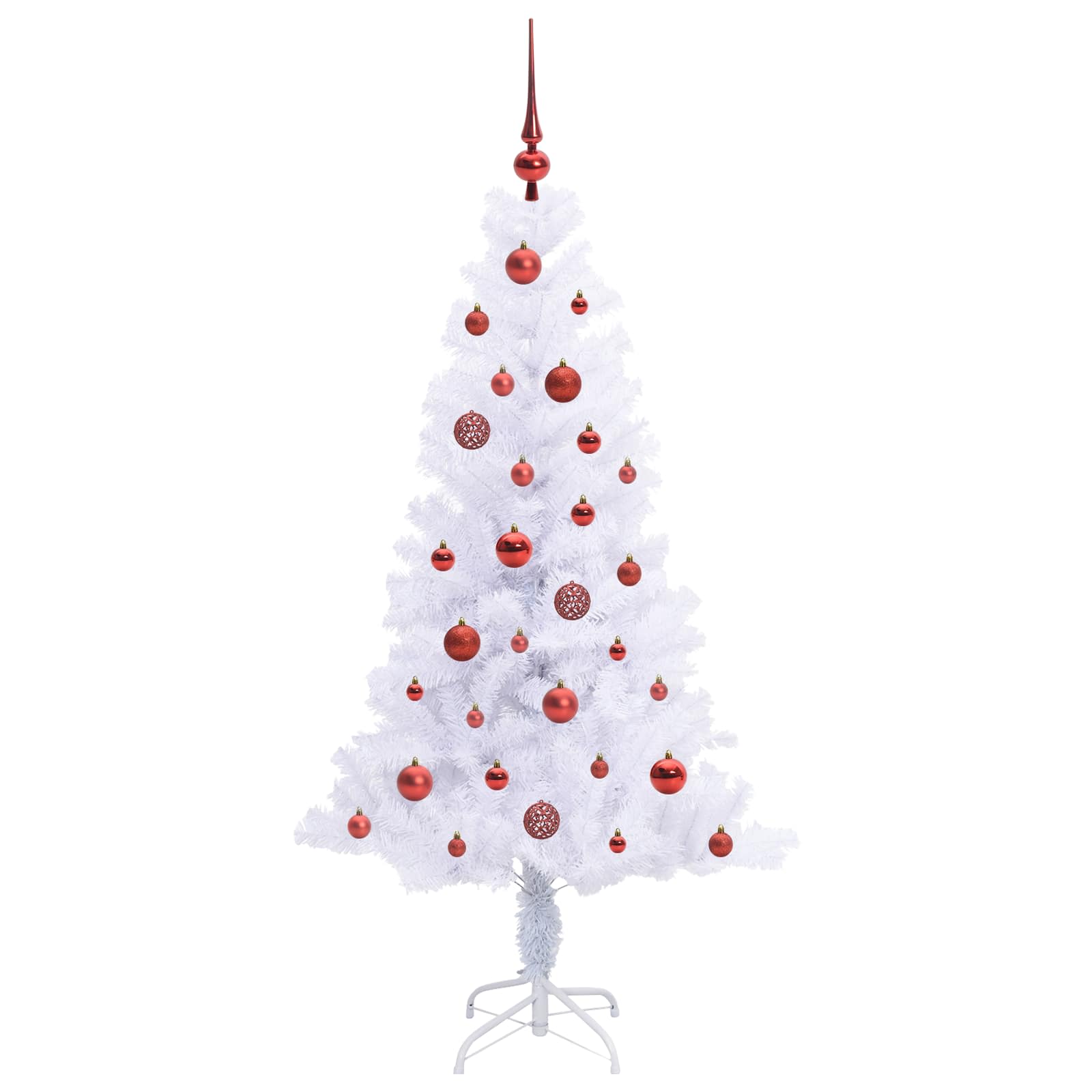 Künstlicher Weihnachtsbaum Weiß 120 cm PVC und Stahl