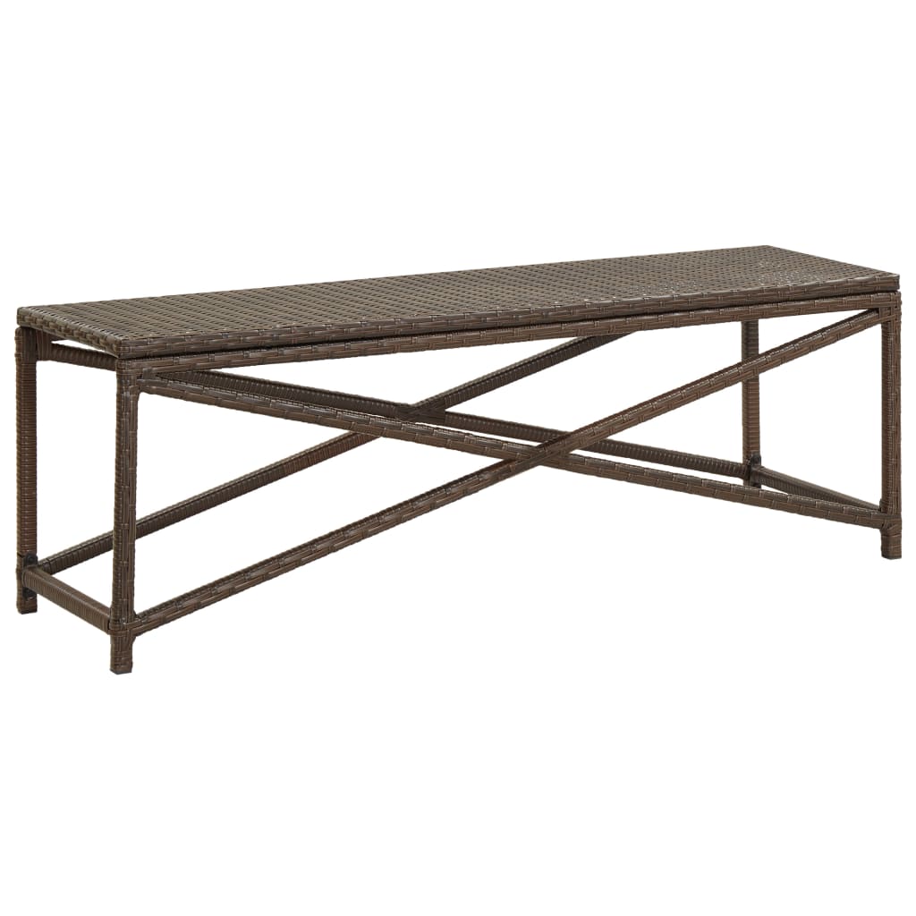 Gartenbank 120 cm Poly Rattan Schwarz