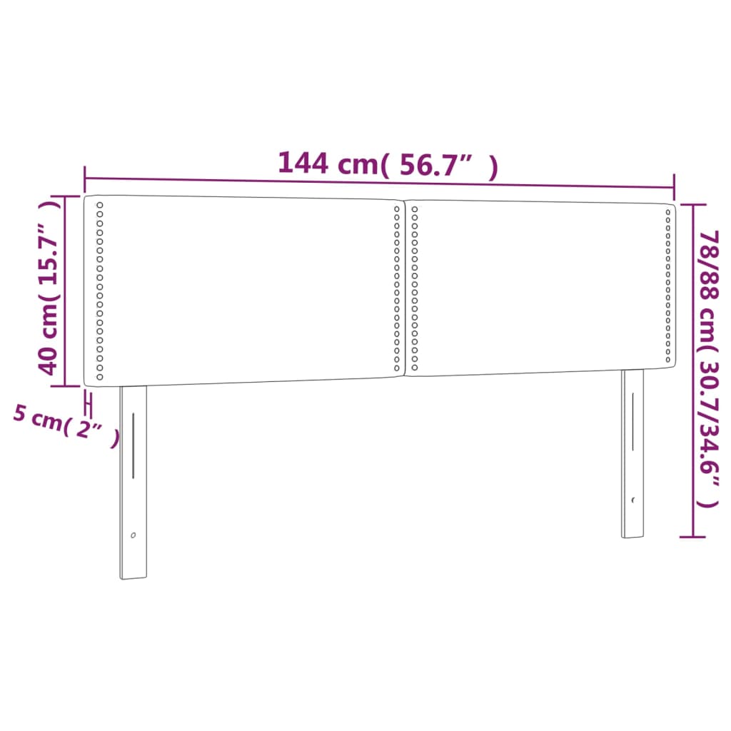 Kopfteil Dunkelgrau 80 x 5 x 118/128 cm Stoff