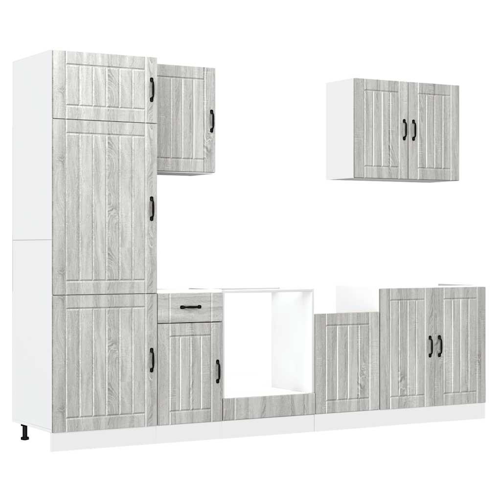 7-tlg. Küchenschrank-Set Lucca Weiß Holzwerkstoff