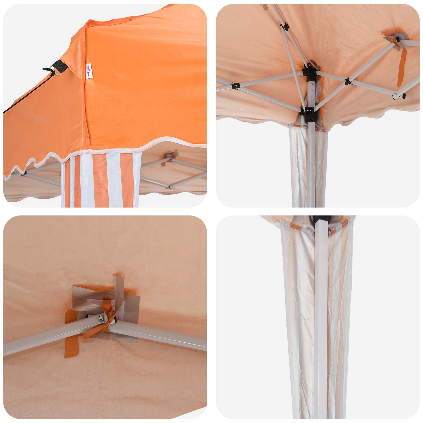 Pop-up Partyzelt 195 x 195 x 245 cm Creme Oxford-Stoff