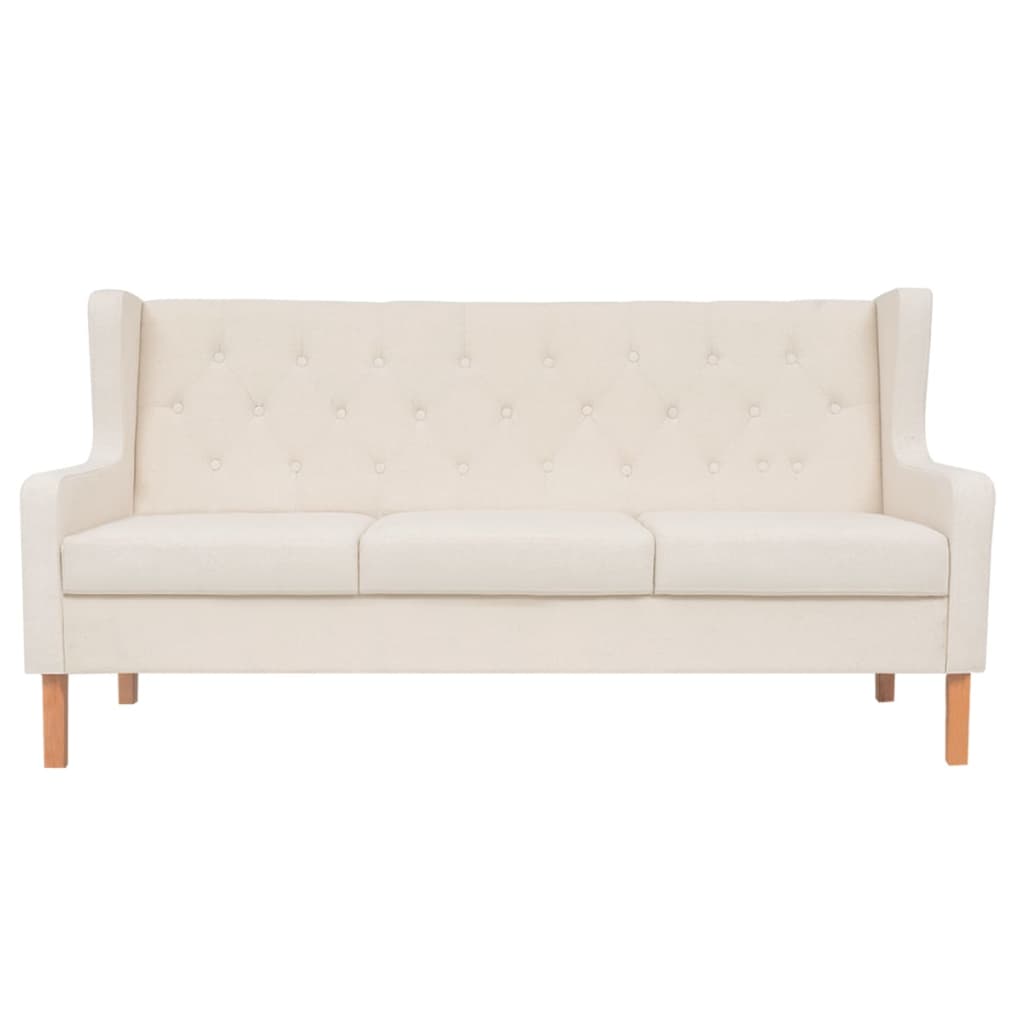 2-Sitzer Sofa Stoff Cremeweiß