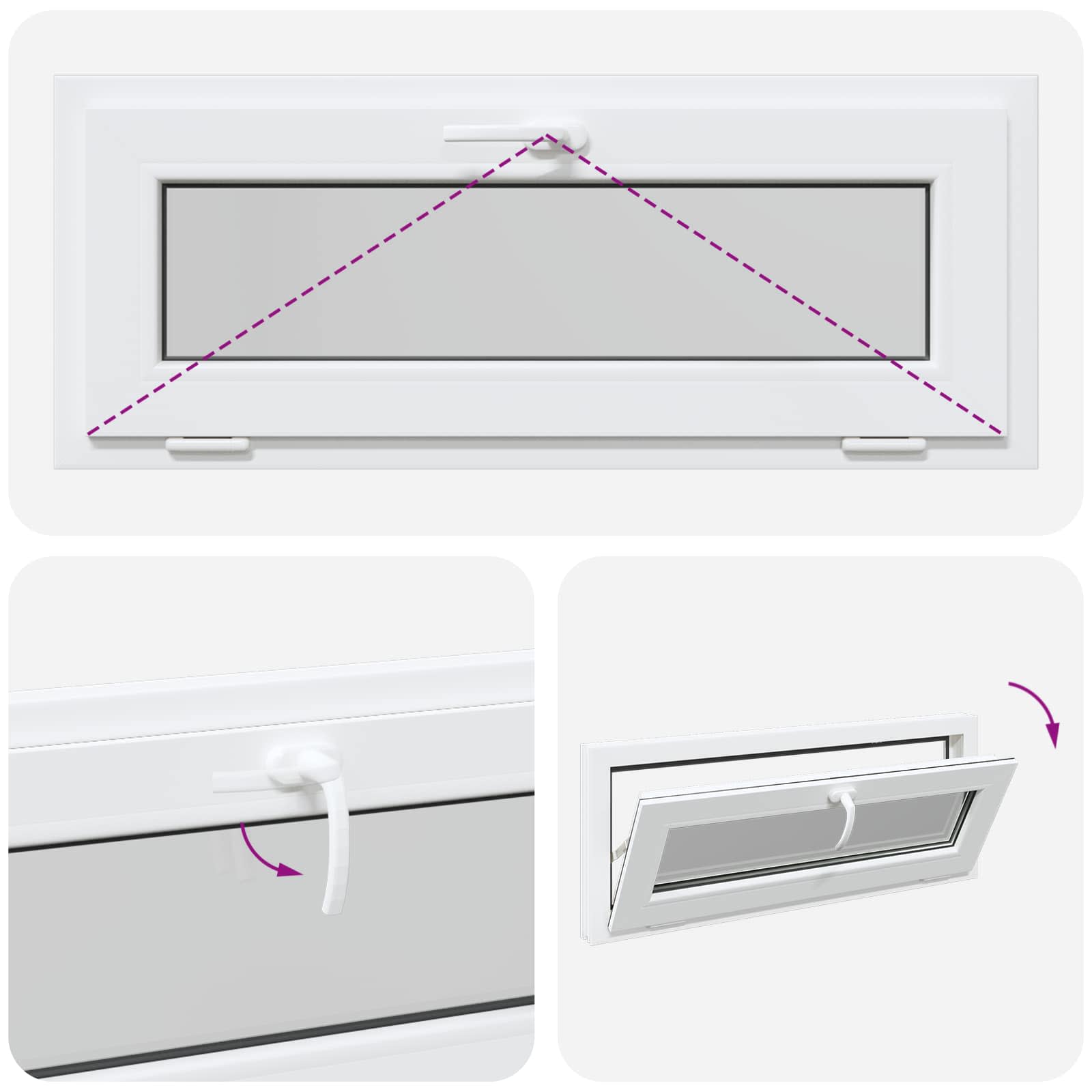 Kellerfenster RISOR 60 x 40 cm PVC und Glas Weiß