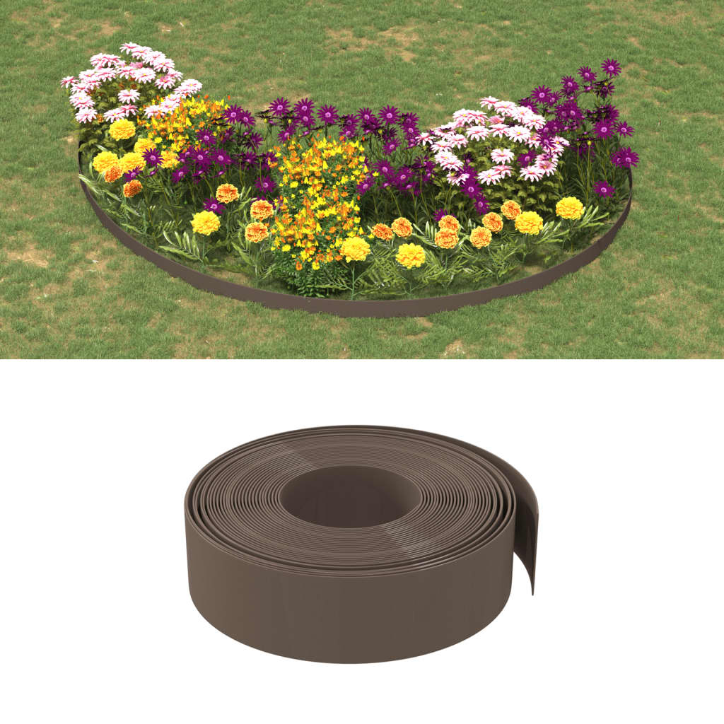 Gartenumrandung 25 m 10 cm PE Grau