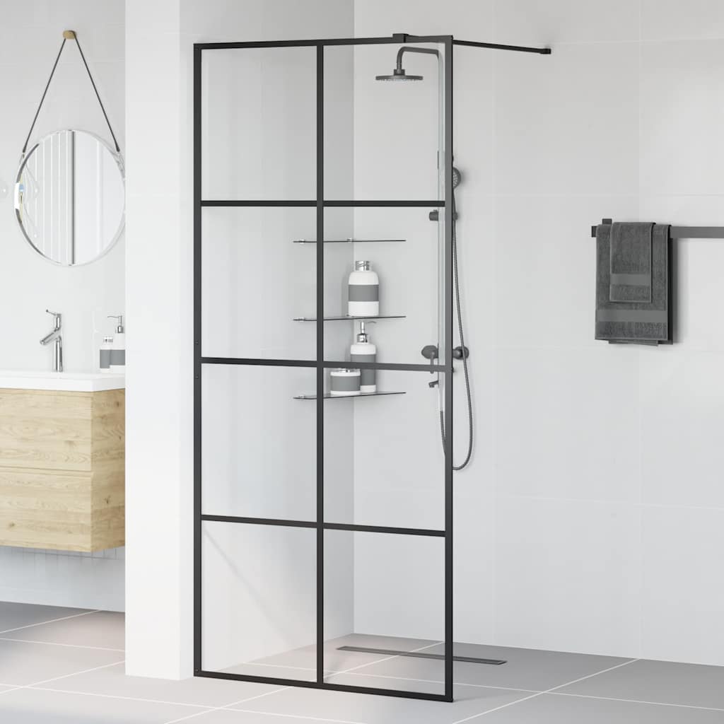 Duschwand für Begehbare Dusche mit Klarem ESG Glas 80x195 cm