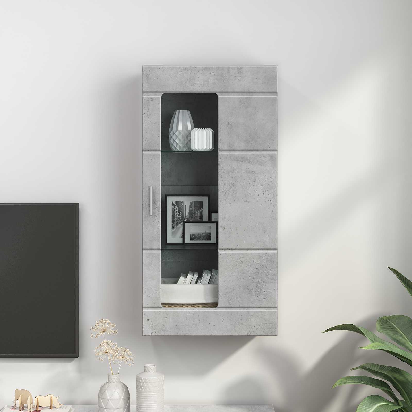 Highboard mit Regal FLORIN Weiß 60 x 35 x 182 cm Holzwerkstoff