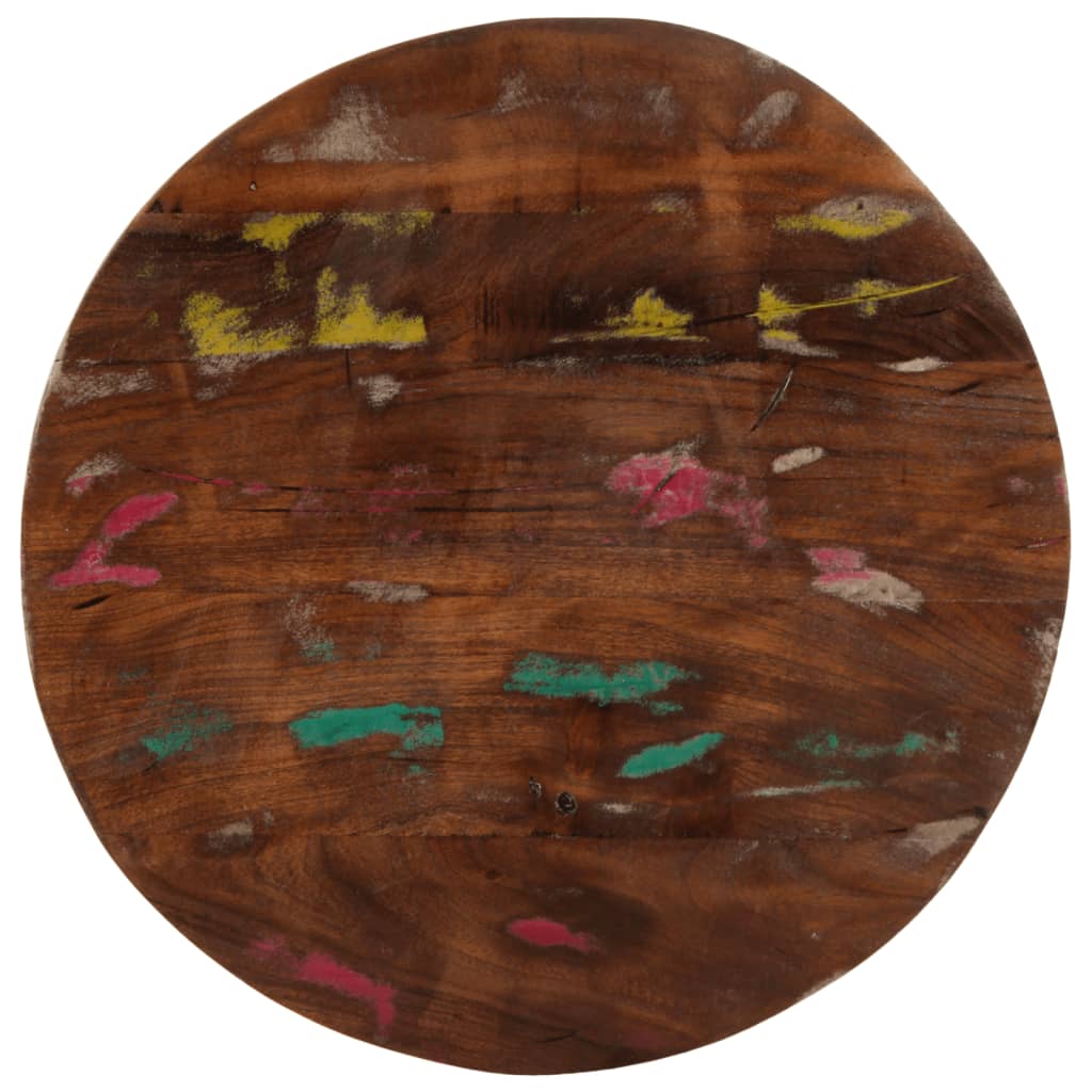 Tischplatte Ø 40x2,5 cm Rund Raues Massives Mangoholz