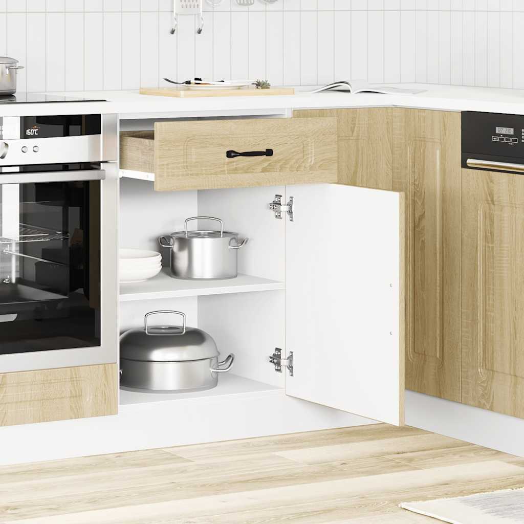 Herdumbauschränke 2 Stk. Kalmar Weiß Holzwerkstoff
