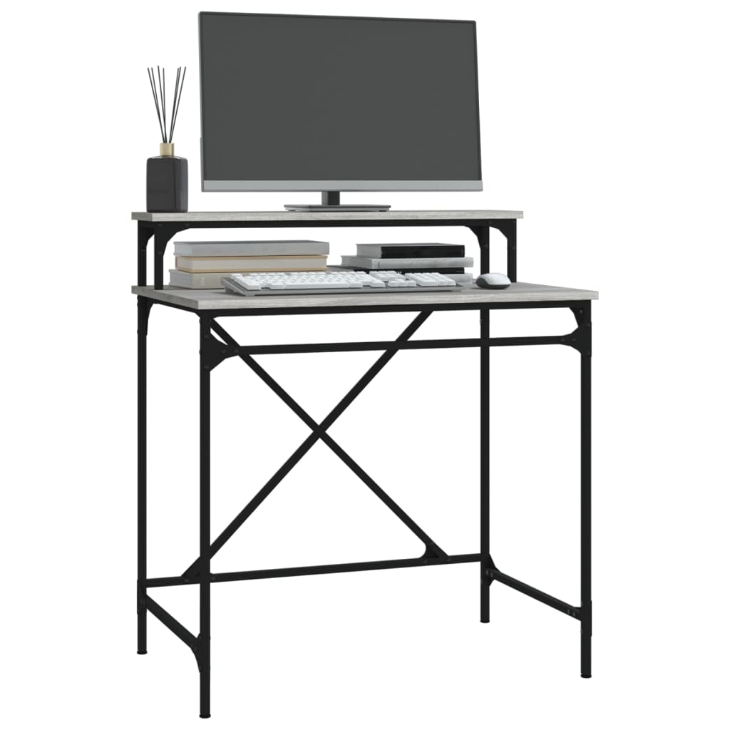 Schreibtisch Sonoma-Eiche 100x50x90 cm Holzwerkstoff und Eisen