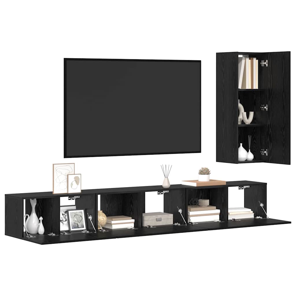 4-tlg. TV-Schrank-Set Weiß Holzwerkstoff