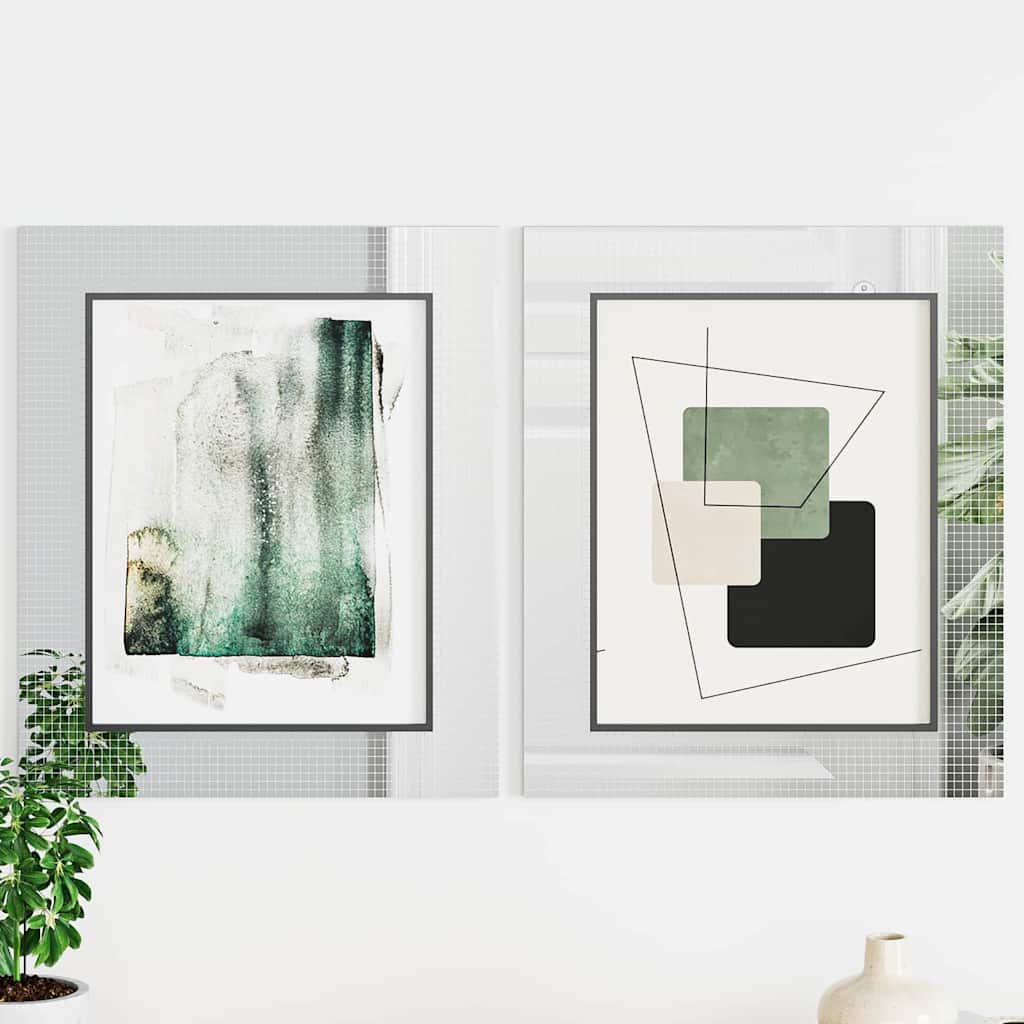 Spiegel-Mosaikfliese Geometrisch 3 pcs Silber 30 x 30 cm Glas