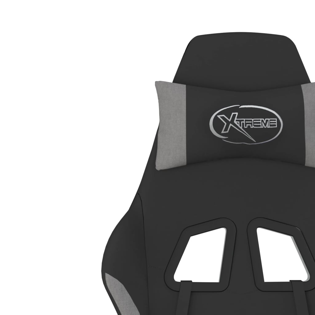 Gaming-Stuhl mit Massagefunktion Schwarz und Creme Stoff