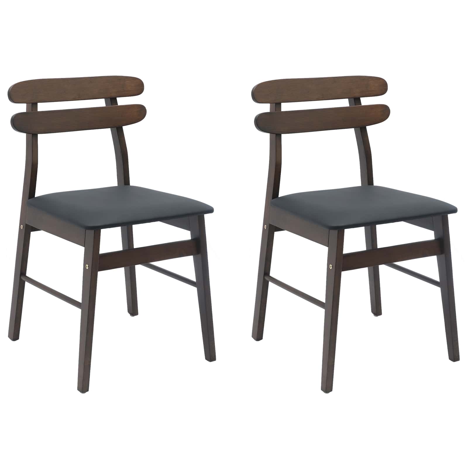 Esszimmerstuhl 2 pcs Hellbraun und hell Massives Gummiholz