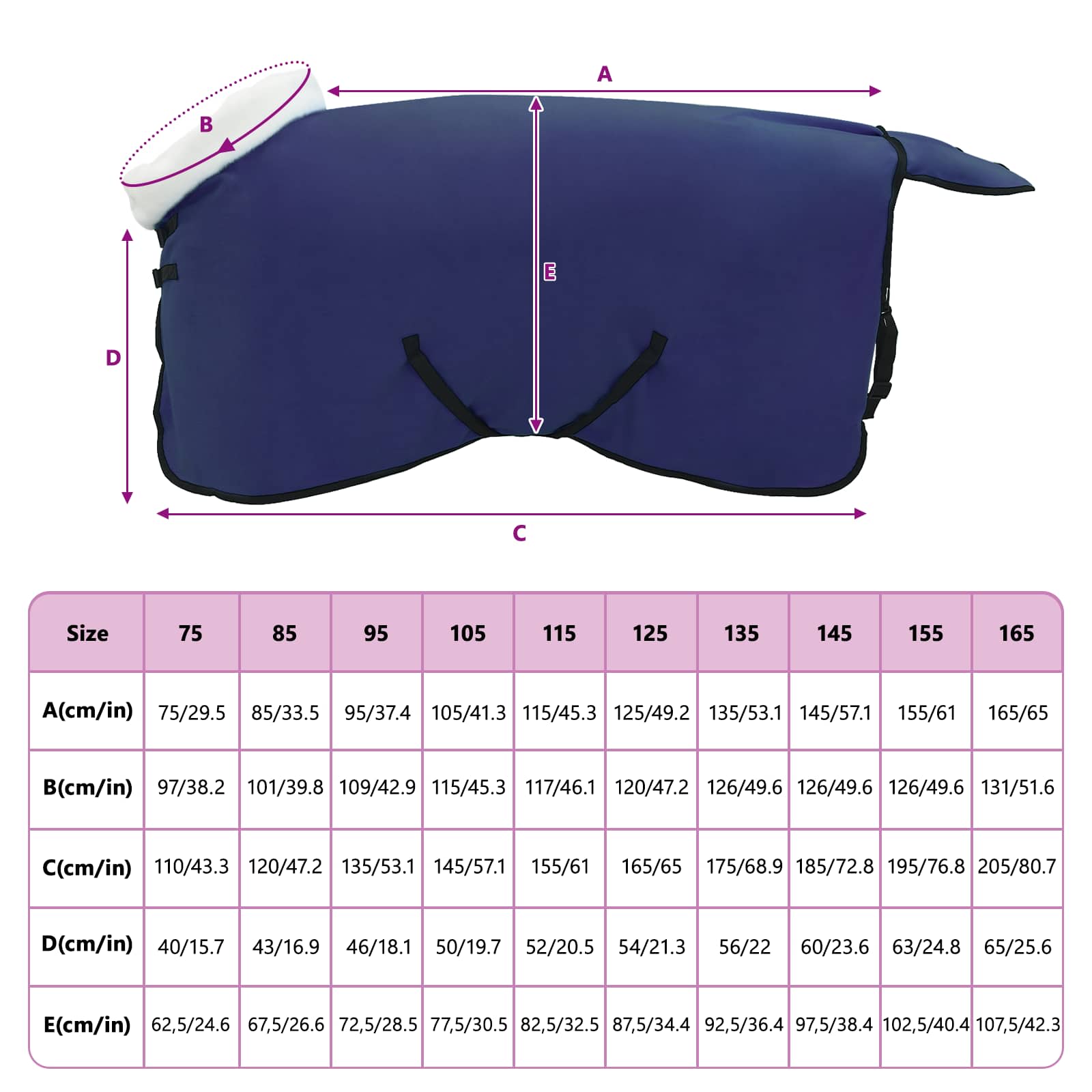 Pferdedecke Volles Aqua 75 cm Polarfleece