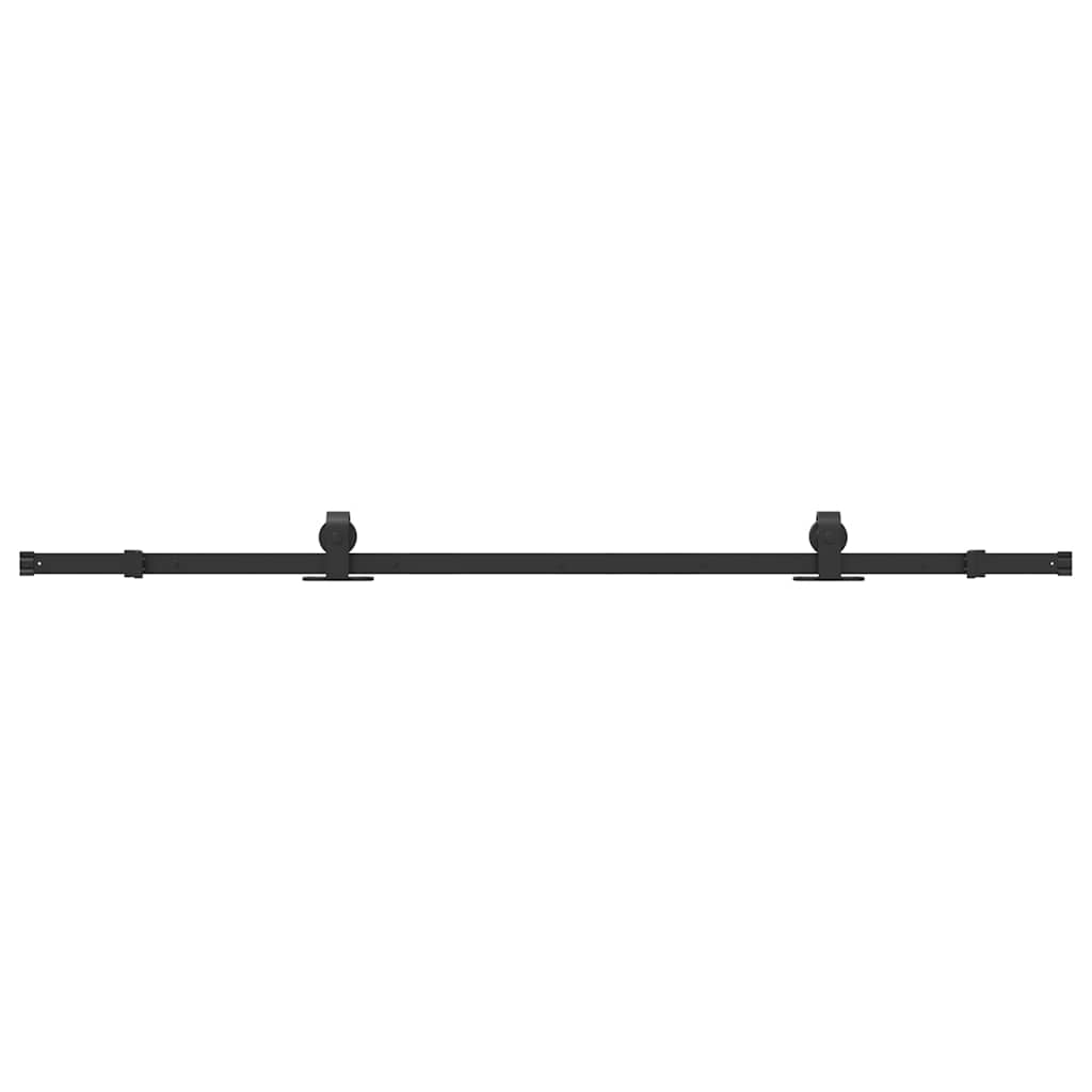 Schiebetürbeschlag-Set 183 cm Stahl Schwarz