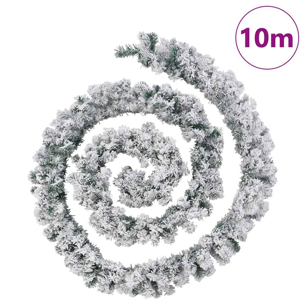 Weihnachtsgirlande mit Schnee Grün 5 m PVC