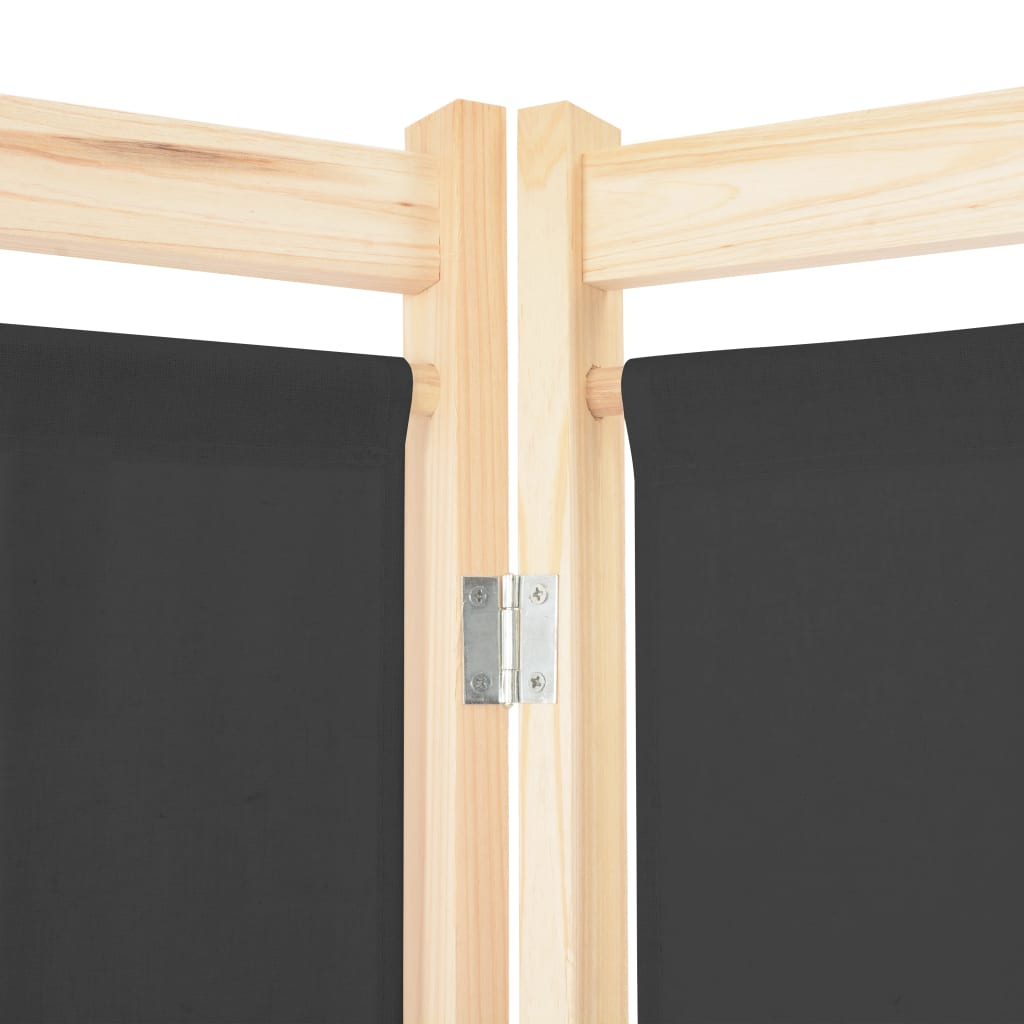 5-teiliger Raumteiler Creme 200 x 170 x 4 cm Stoff