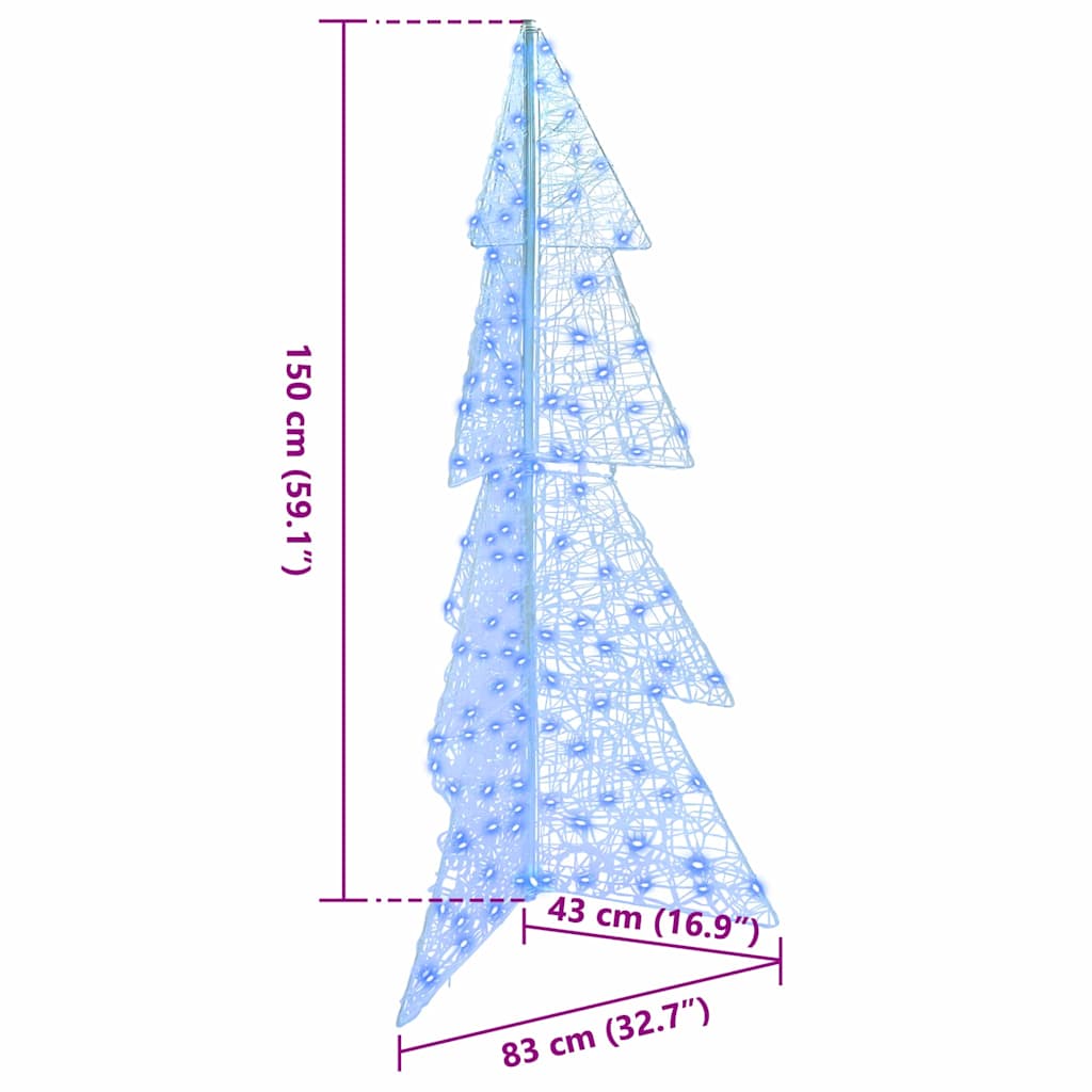 Weihnachtsbaum mit 100 LEDs Warmes Weiß 120 cm Acryl