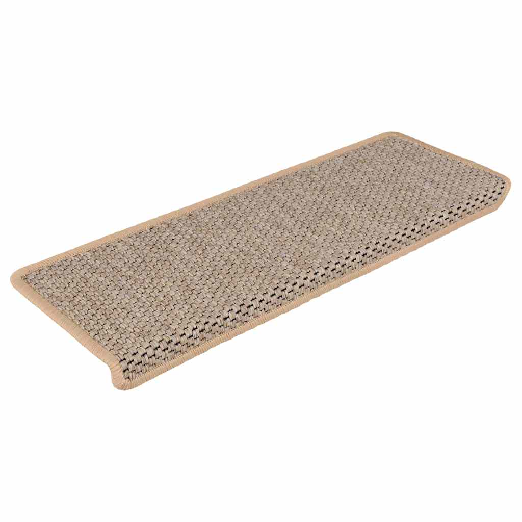 Treppenmatten Selbstklebend Sisal-Look 15 Stk. 65x21x4 Platina