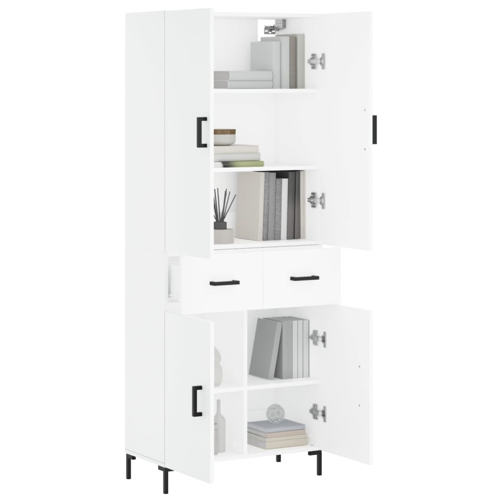 Highboard Betongrau 69,5x34x180 cm Holzwerkstoff