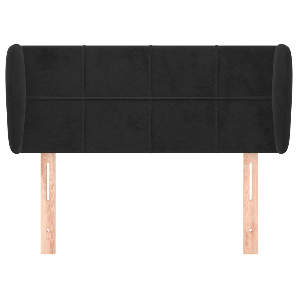 Kopfteil mit Ohren Dunkelblau 93x23x78/88 cm Samt