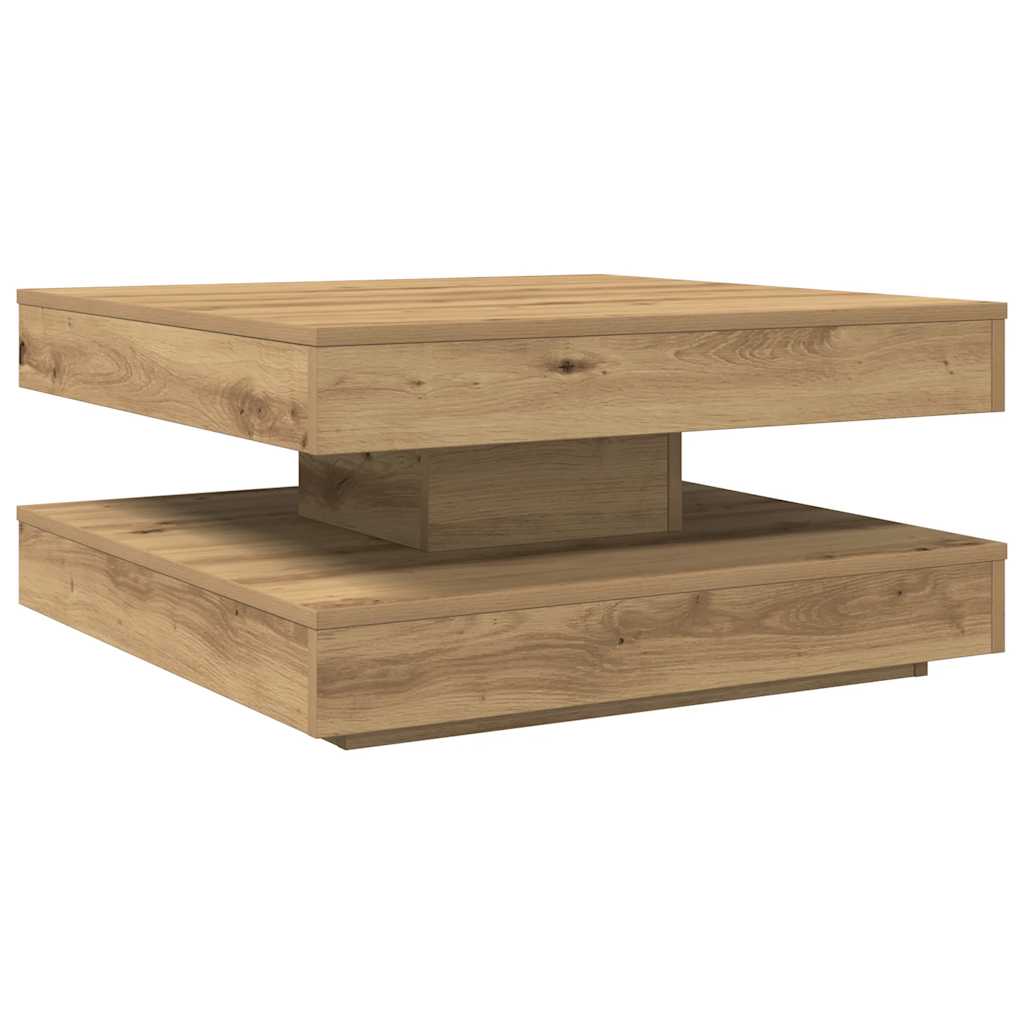 Couchtisch 360-Grad Drehbar Weiß 90x90x34,5 cm