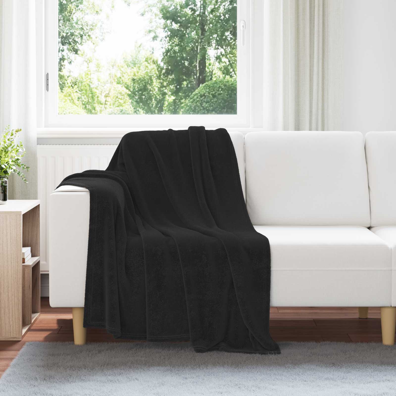 Überwurfdecke Beige 130 x 150 cm Fleece