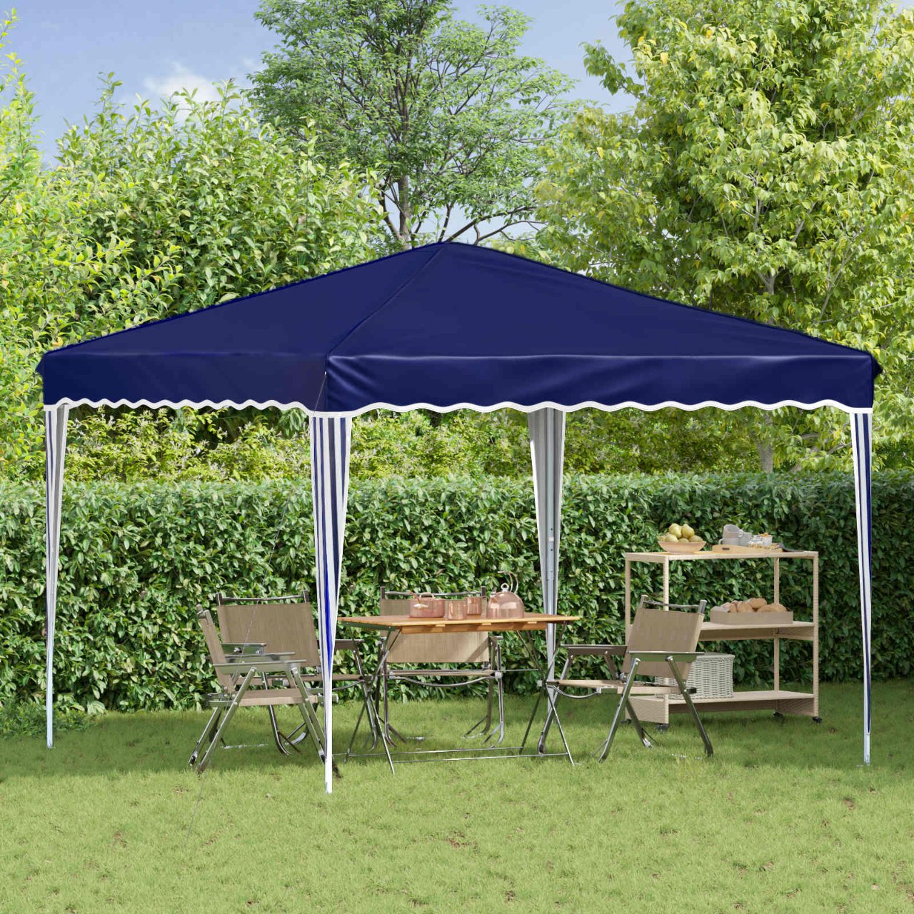 Pop-up Partyzelt 288 x 288 x 245 cm Creme Oxford-Stoff