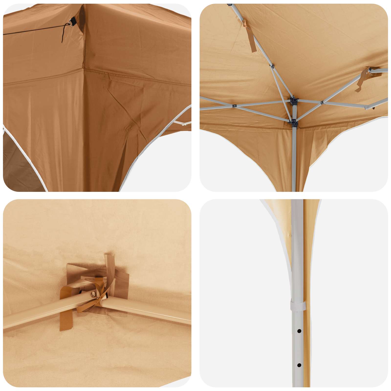 Pop-up Partyzelt 290 x 290 x 245 cm Creme