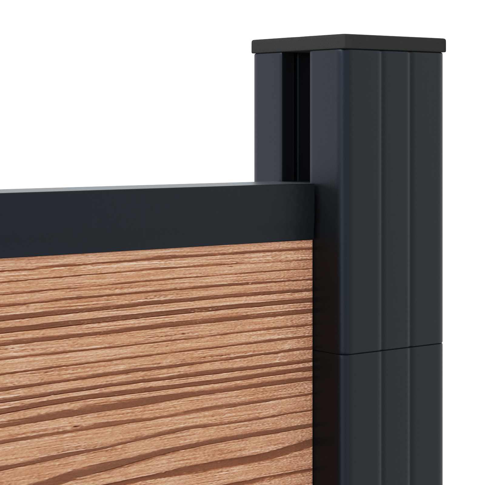 Zaunelement WPC 180x186 cm Schwarz