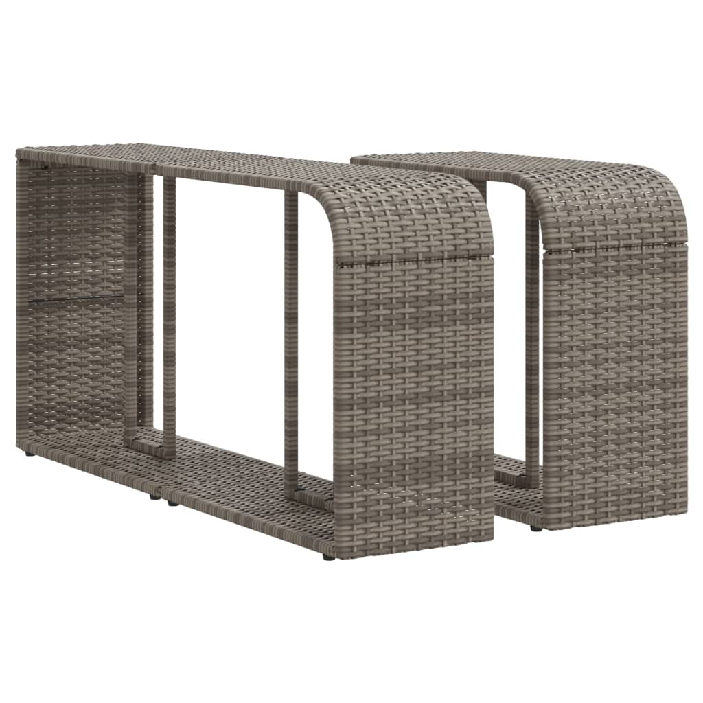 Lagerregale 2 Stk. Schwarz Poly Rattan