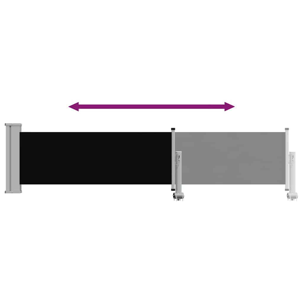 Seitenmarkise 60 x 300 cm 100% Polyester Eisen Stahl