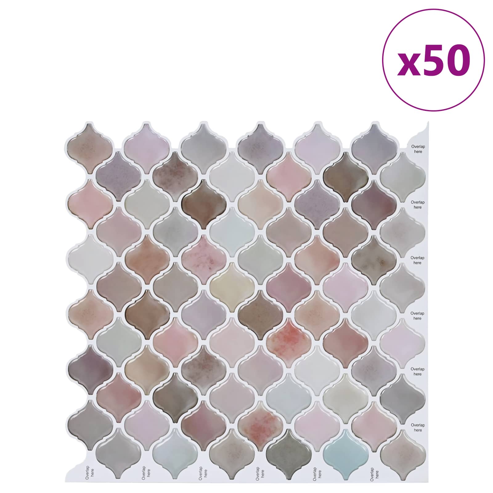 Lanturn Fliese 10 pcs Weiß 27 x 27 cm Polyurethan und PET