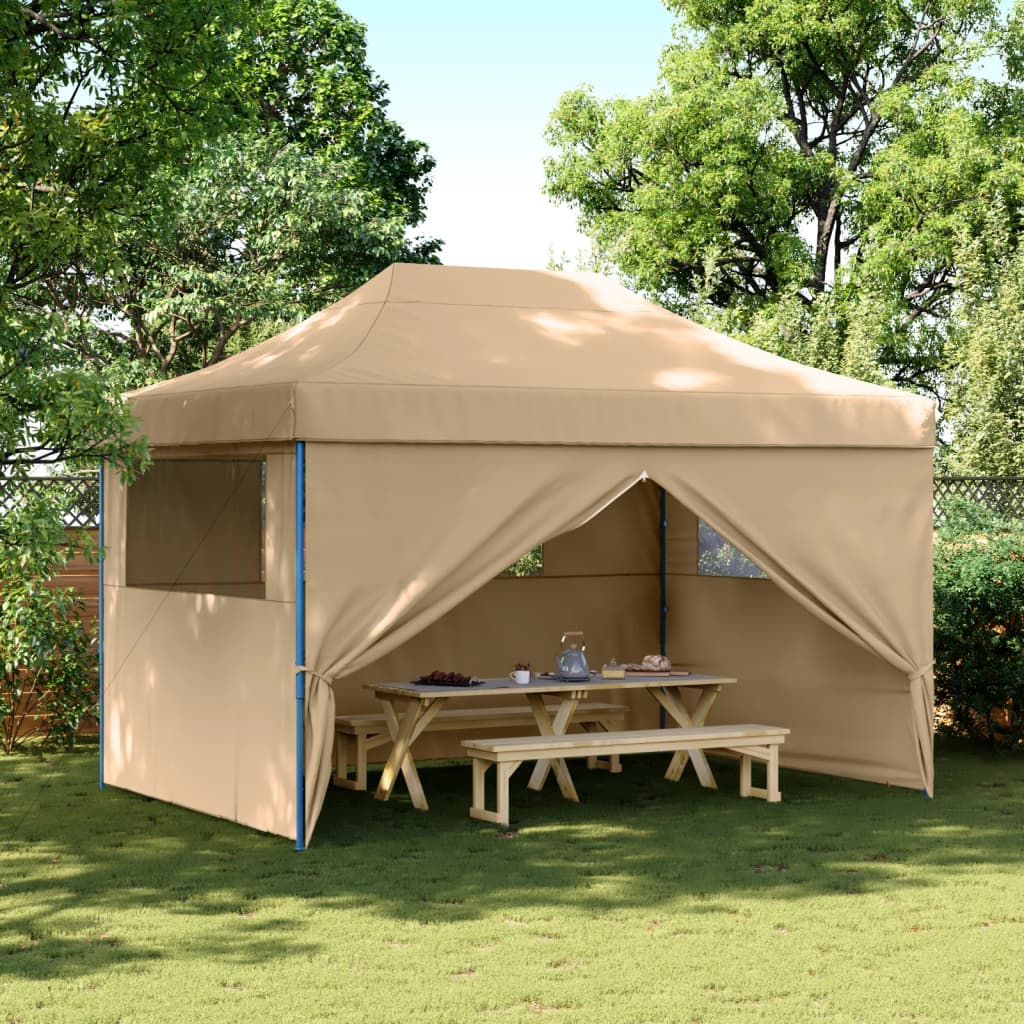 Partyzelt Faltbar Pop-Up Beige 410x279x315 cm