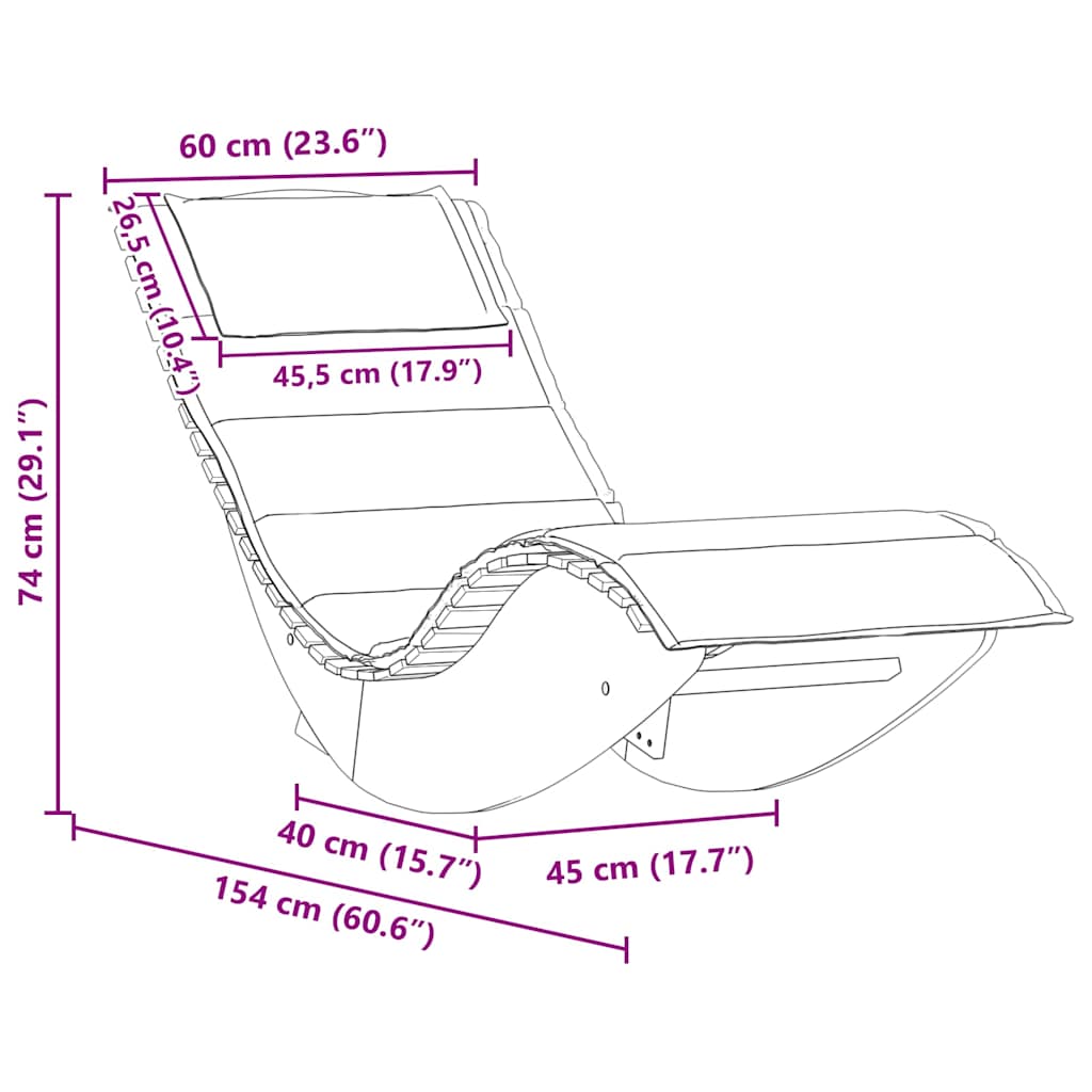 Schaukelstühle Sonnenliegen 2 Stk. Akazienholz