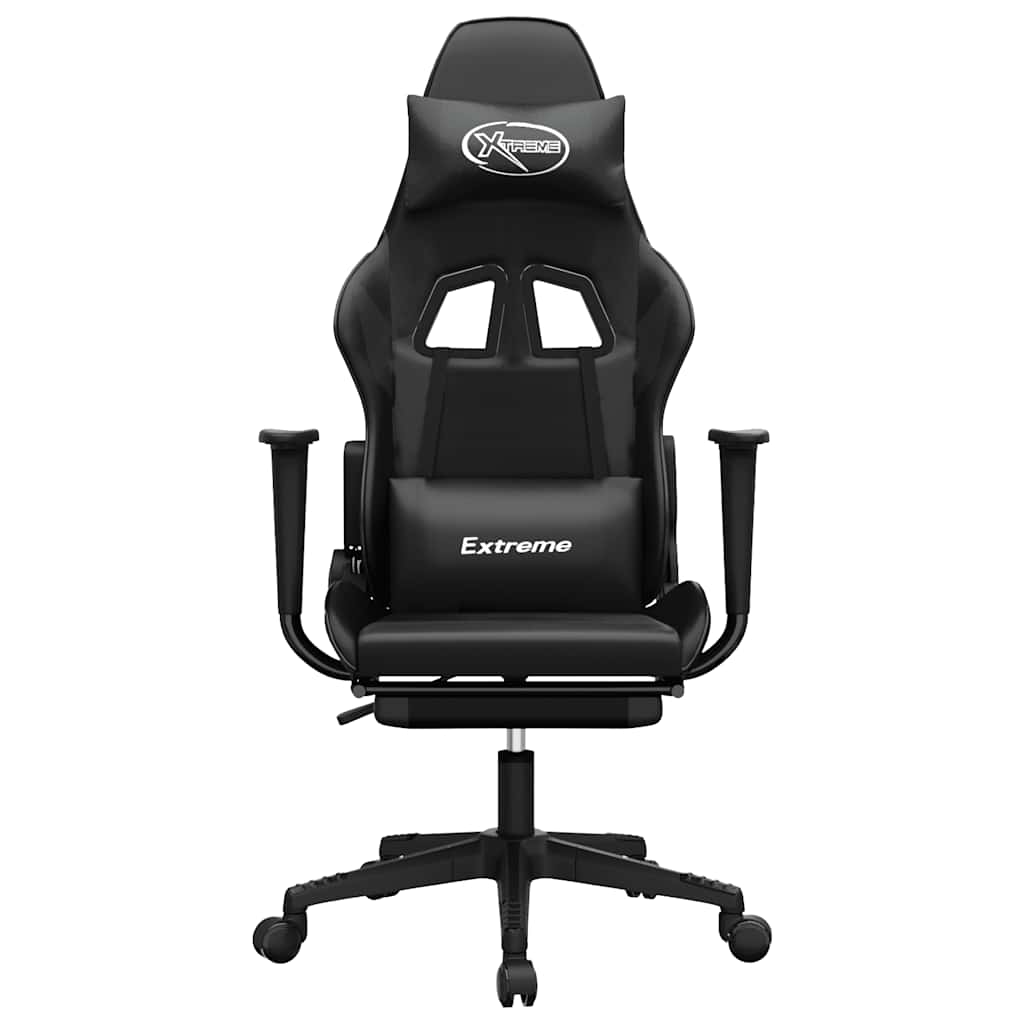 Gaming-Stuhl mit Massagefunktion Schwarz und Blau Kunstleder