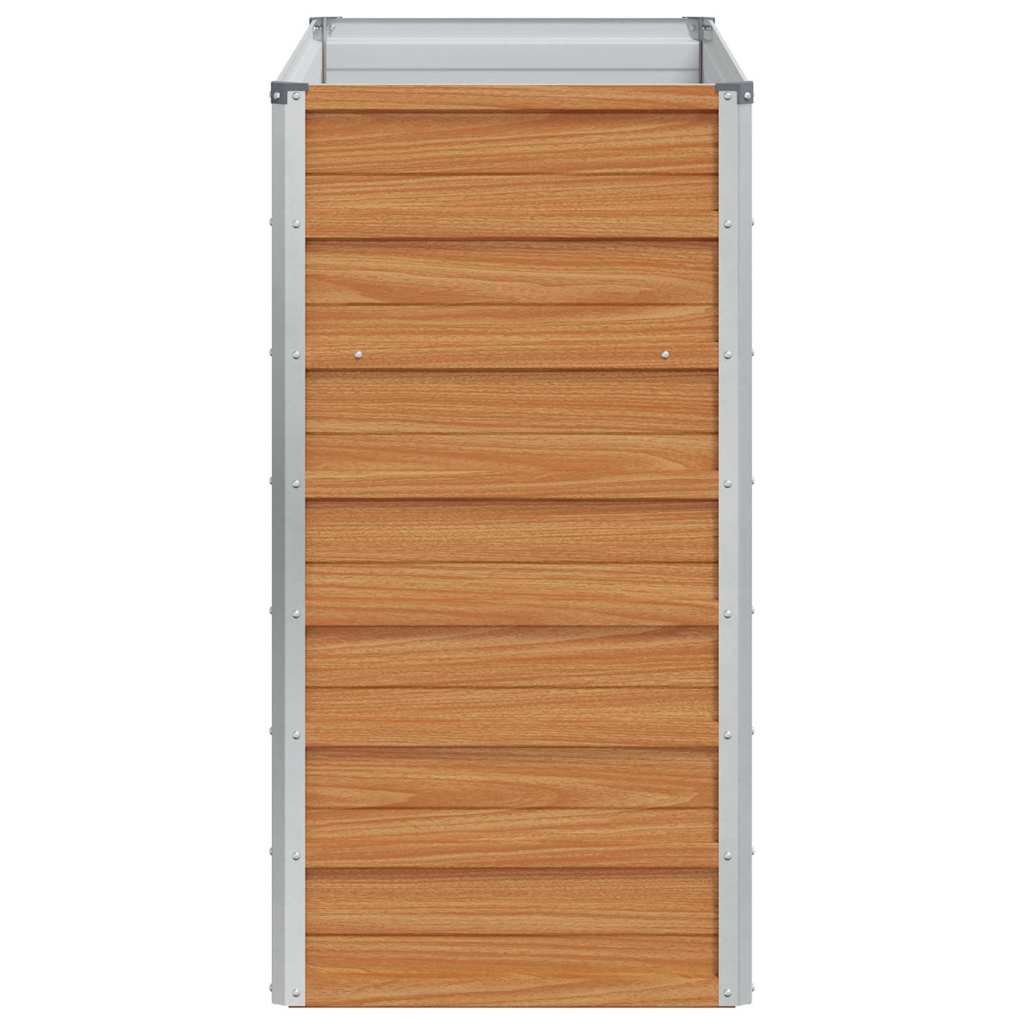 Hochbeet Hellbraun 100 x 100 x 77 cm Verzinkter Stahl