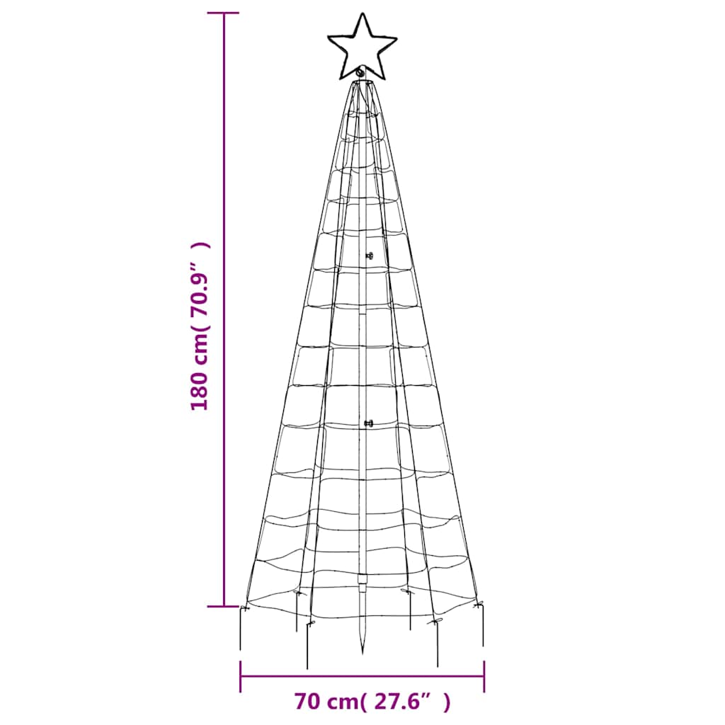 LED-Weihnachtsbaum mit Erdspießen 220 LEDs Warmweiß 180 cm