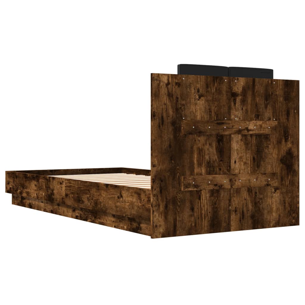 Bettgestell mit Kopfteil Grau Sonoma 180x200 cm Holzwerkstoff