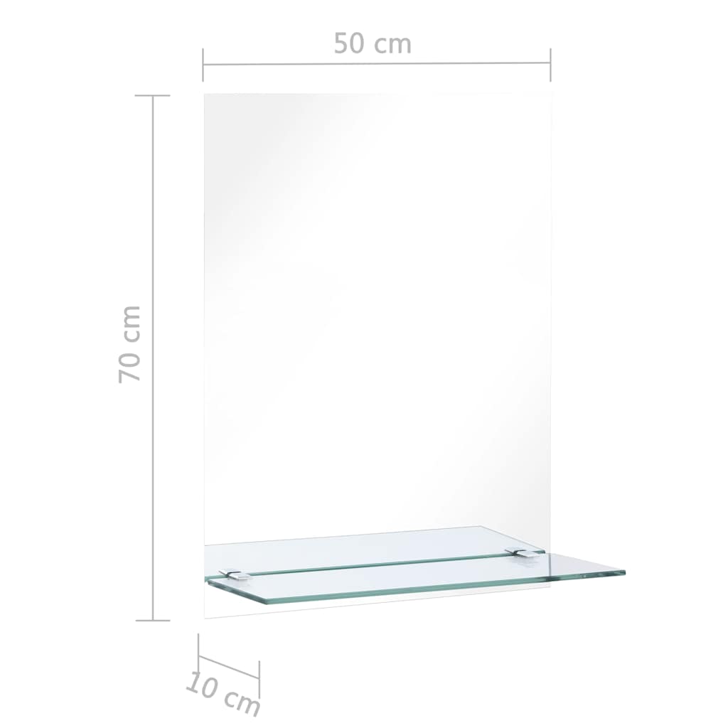 Wandspiegel mit Regal 20×40 cm Hartglas