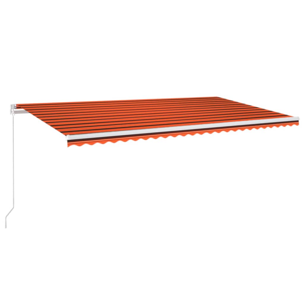 Markise Manuell Einziehbar mit LED 300x250 cm Blau und Weiß