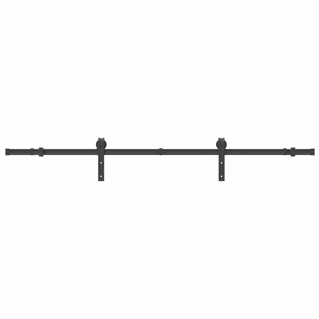 Schiebetürbeschlag-Set 183 cm Stahl Schwarz