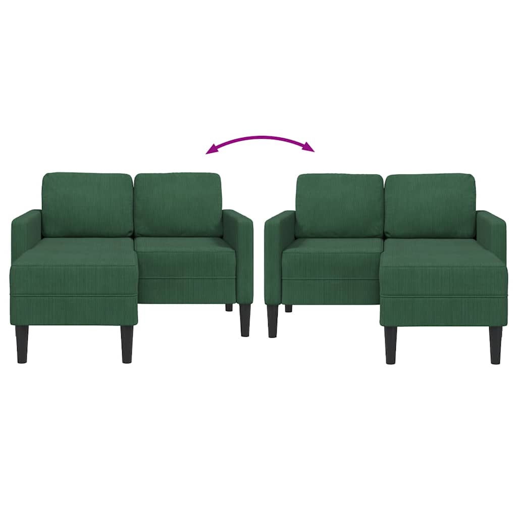 2-Sitzer-Sofa mit Chaiselongue L-Form Hellgrau 125 cm Leinen