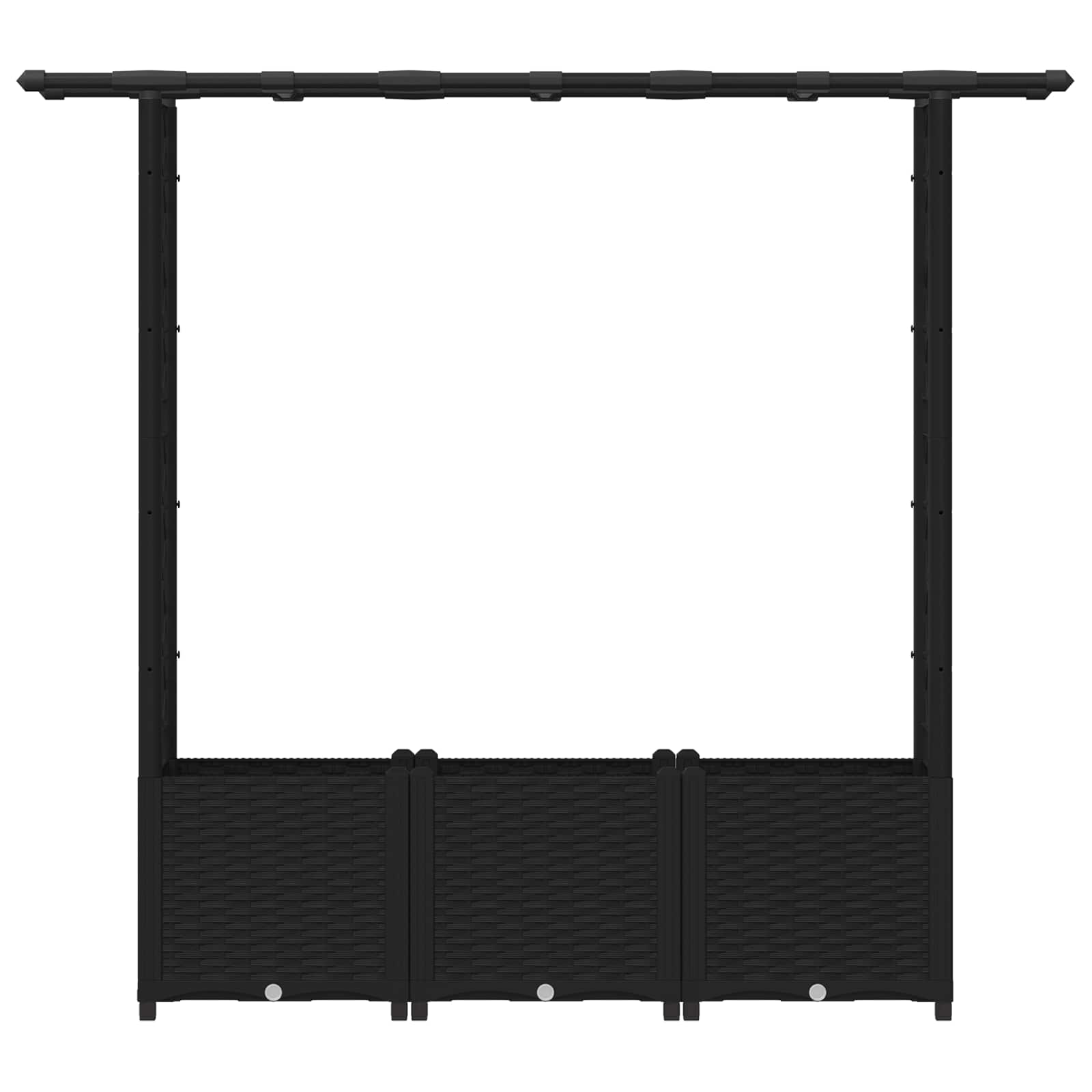 Hochbeet mit Rankgitter und Dach Braun 124 x 40 x 123 cm PP