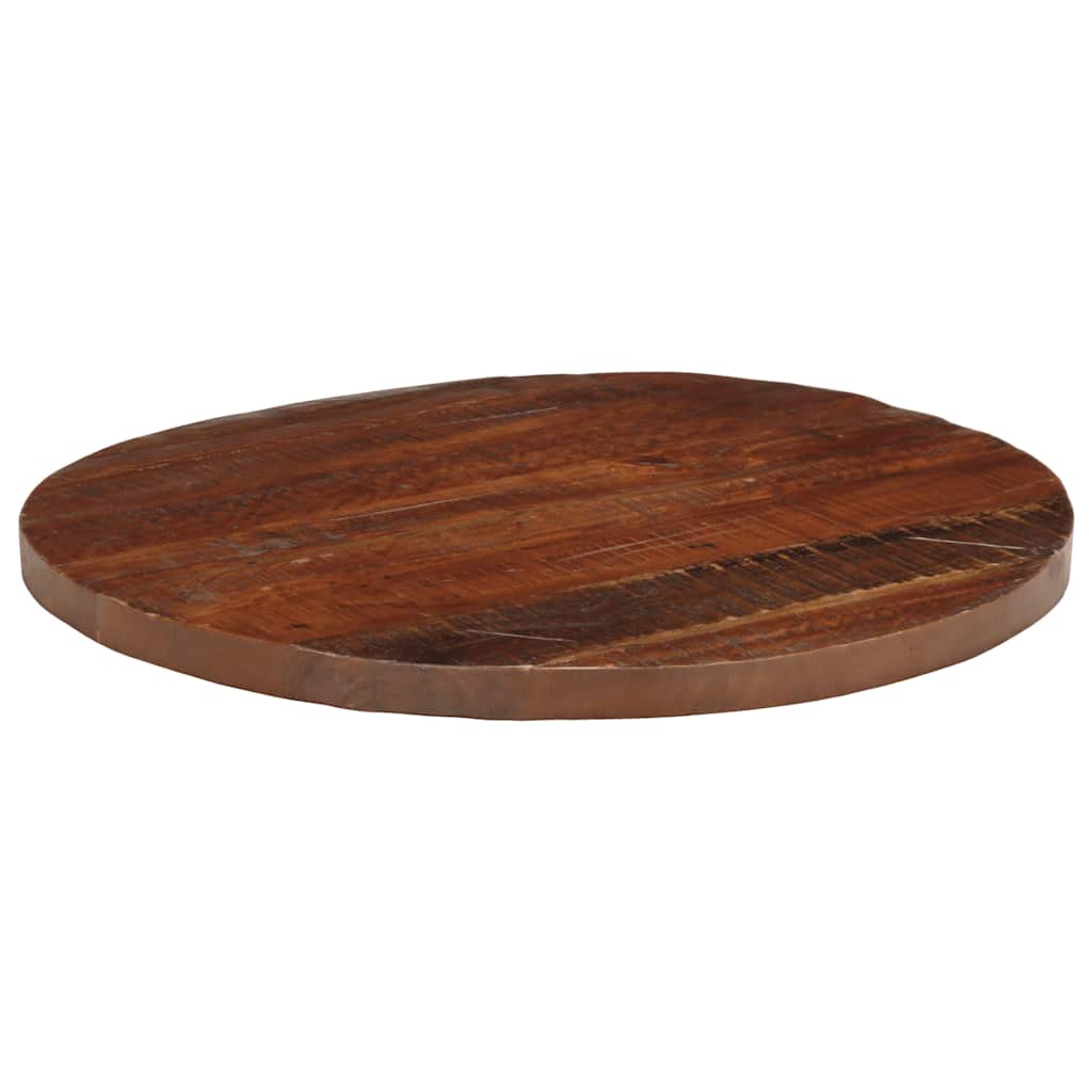 Tischplatte Ø 40x2,5 cm Rund Raues Massives Mangoholz