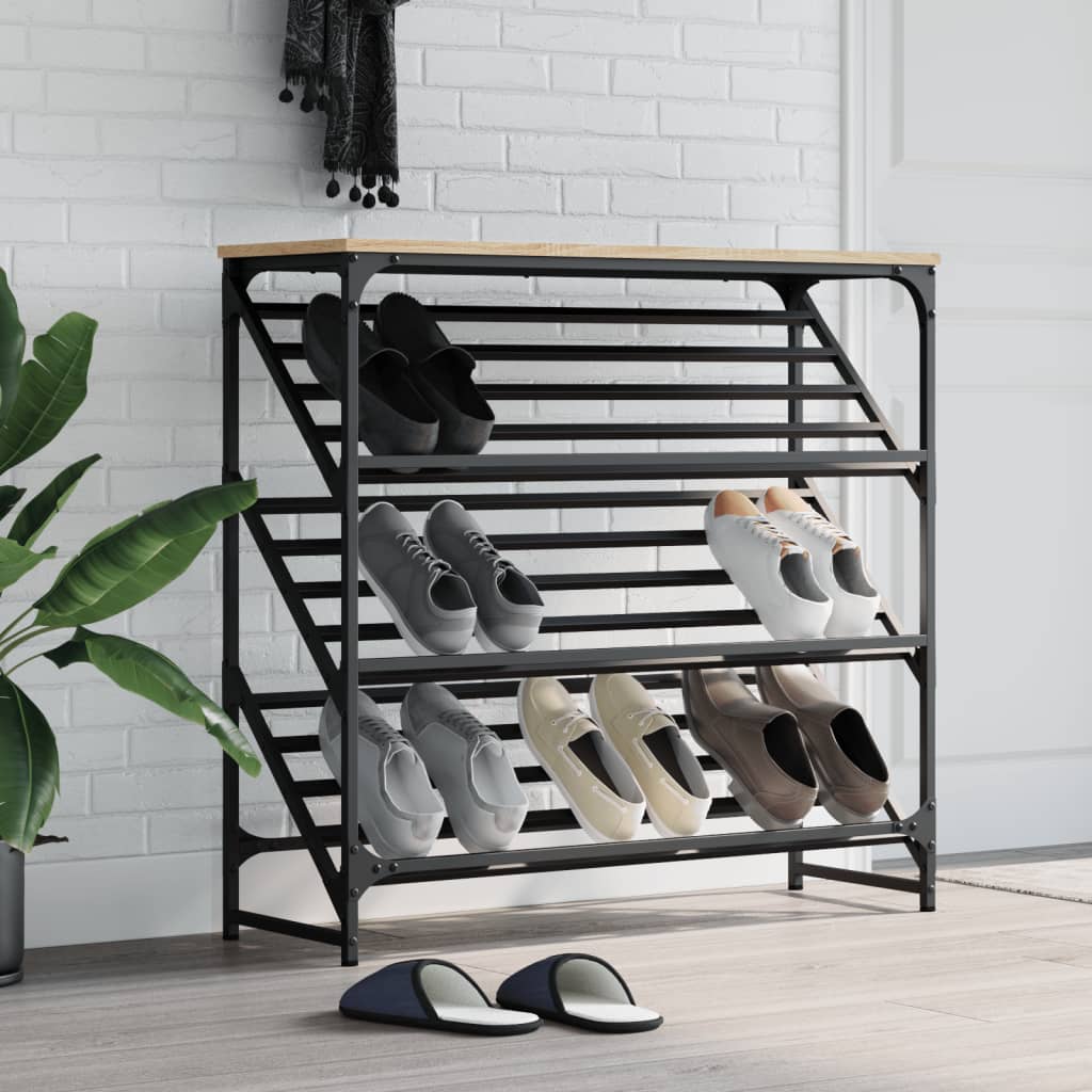 Schuhregal Schwarz 60x30x45 cm Holzwerkstoff