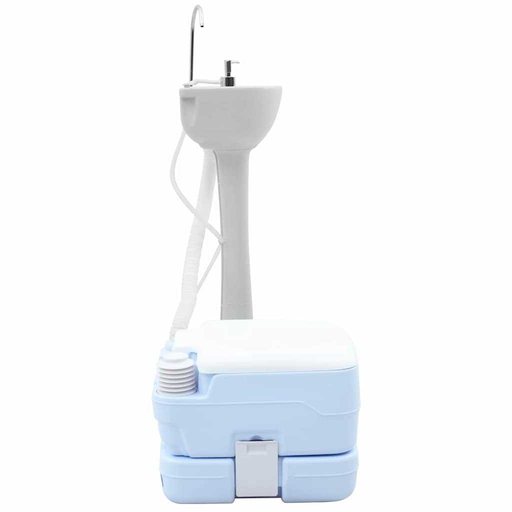 Camping Toiletten-Set 2 pcs Grau und Weiß